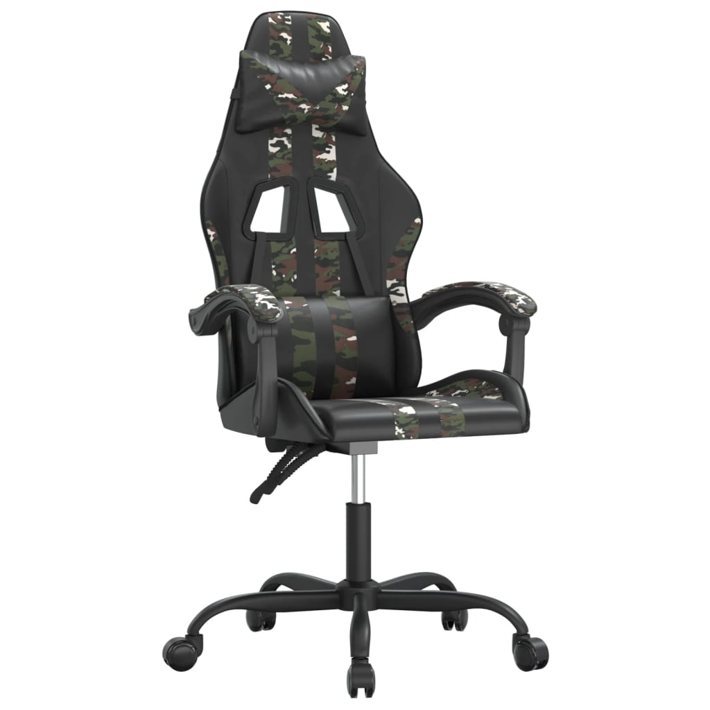 Gaming-Stuhl Drehbar Schwarz und Blau Kunstleder