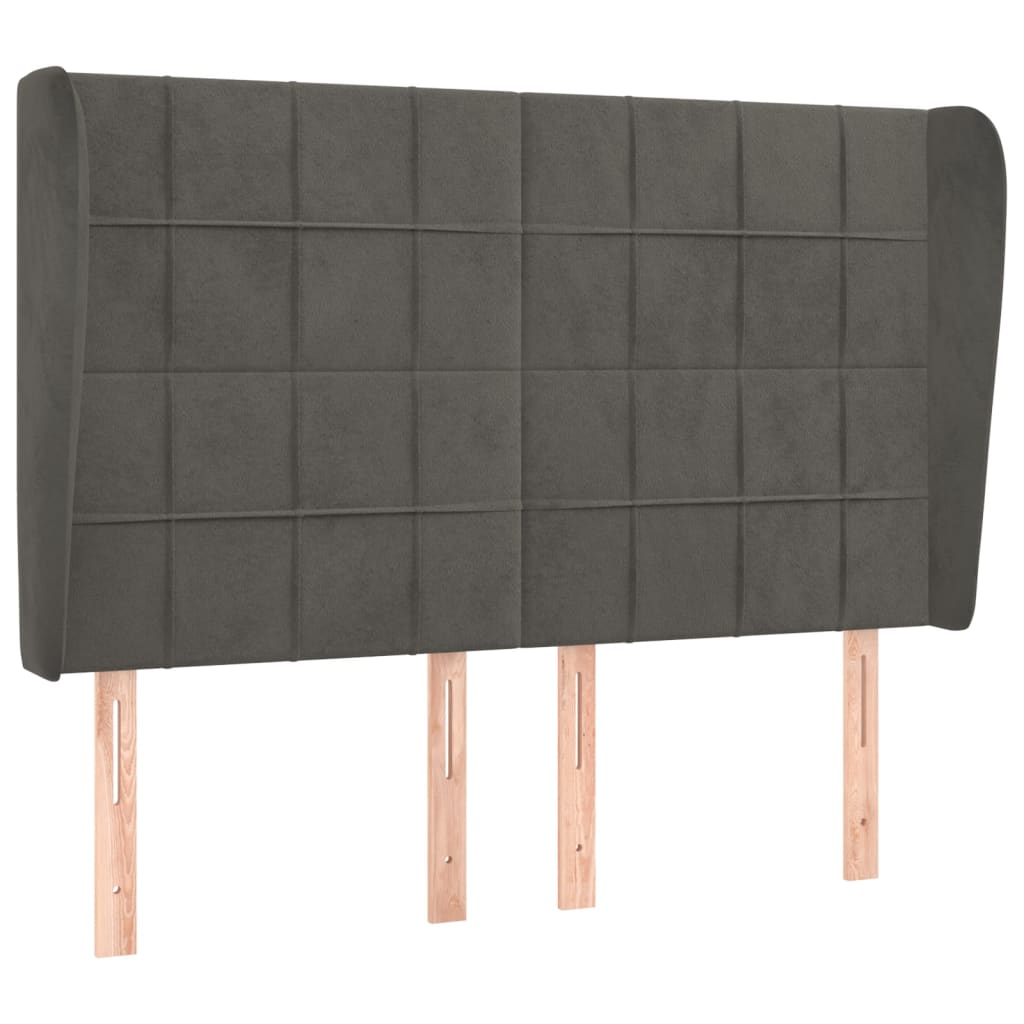 Kopfteil mit Ohren Dunkelblau 93x23x78/88 cm Samt
