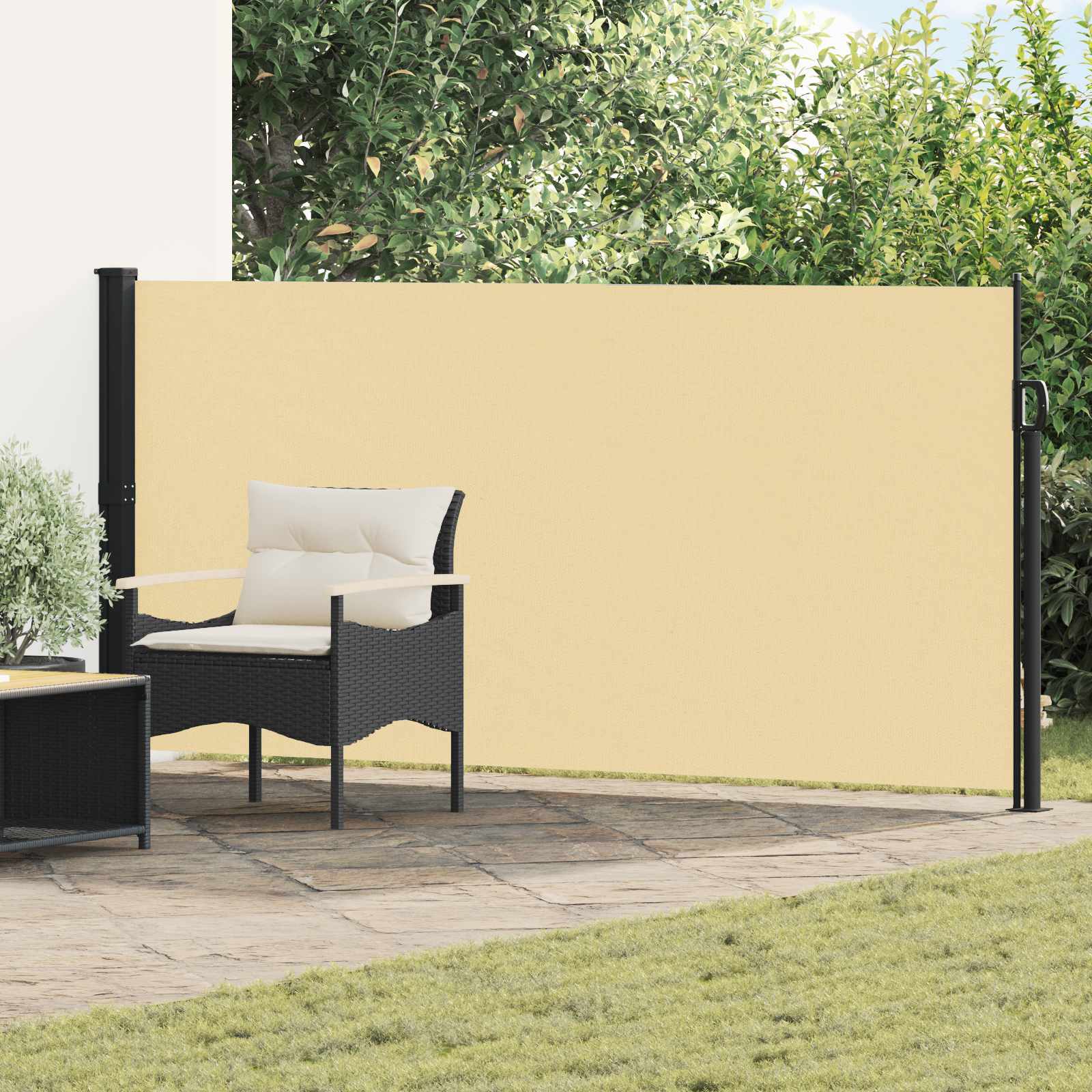 Seitenmarkise Ausziehbar Schwarz 100x300 cm