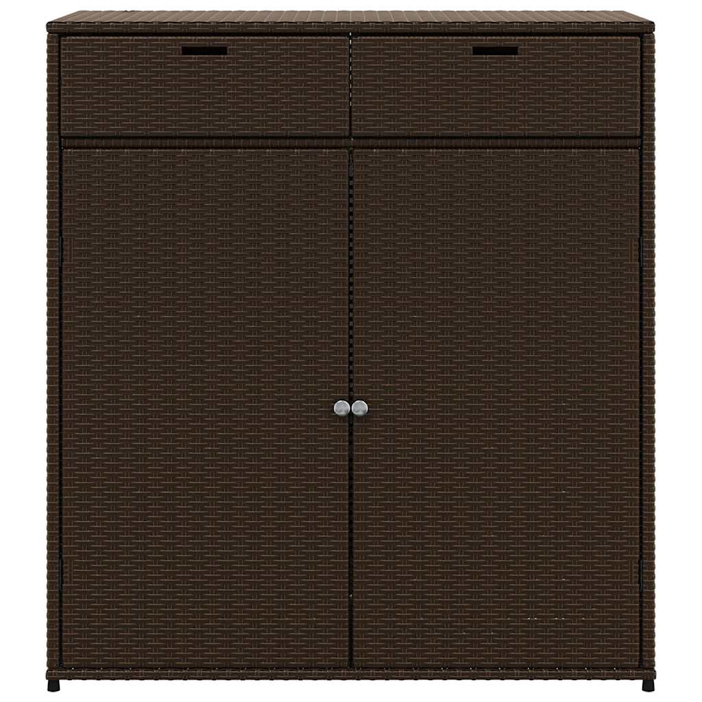 Gartenschrank Schwarz 55x55x111 cm Poly Rattan