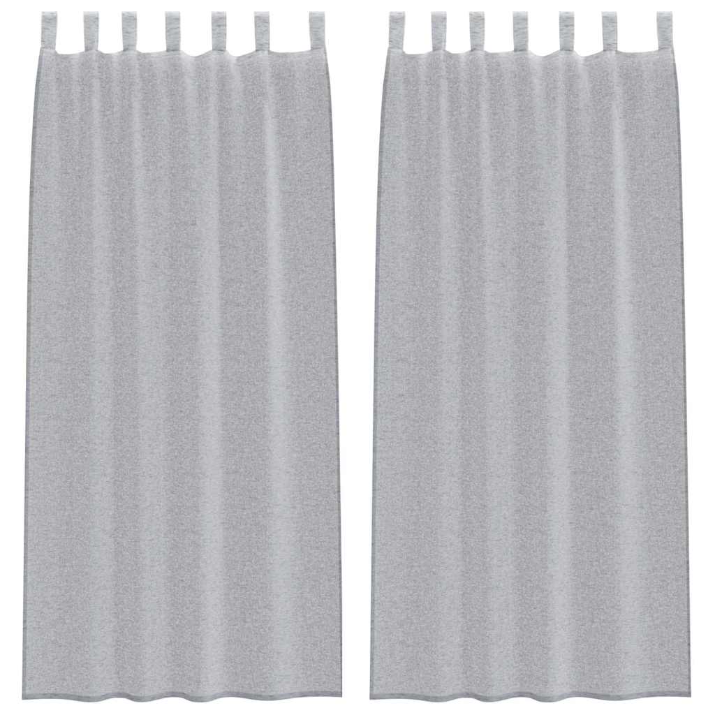 Voile-Vorhang mit Vorhängen 2 pcs Weiß 140 x 140 cm Polyester