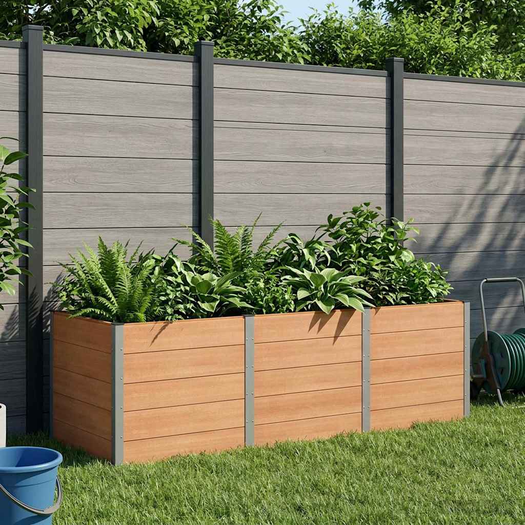 Garten-Hochbeet 200x50x54 cm WPC Grau