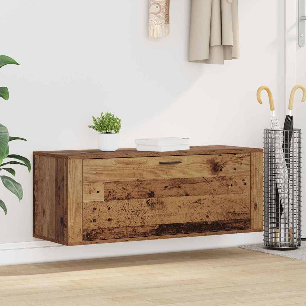 Wand-Schuhschrank Weiß 100x35x38 cm Holzwerkstoff