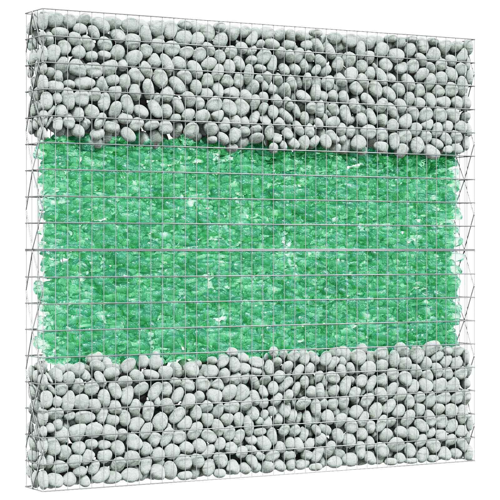 Gabionensteine aus Glas Grün 60-120 mm 25 kg