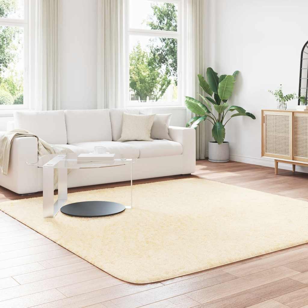 Teppich Shaggy Hochflor NAVARRA Beige 60x100 cm Polyester