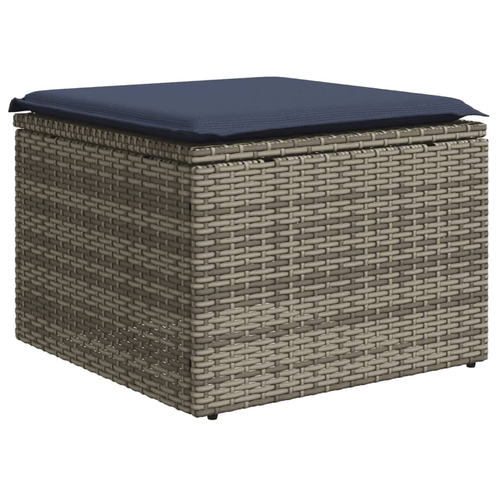 6-teiliges Gartensofa-Set mit Kissen, schwarzes Polyrattan