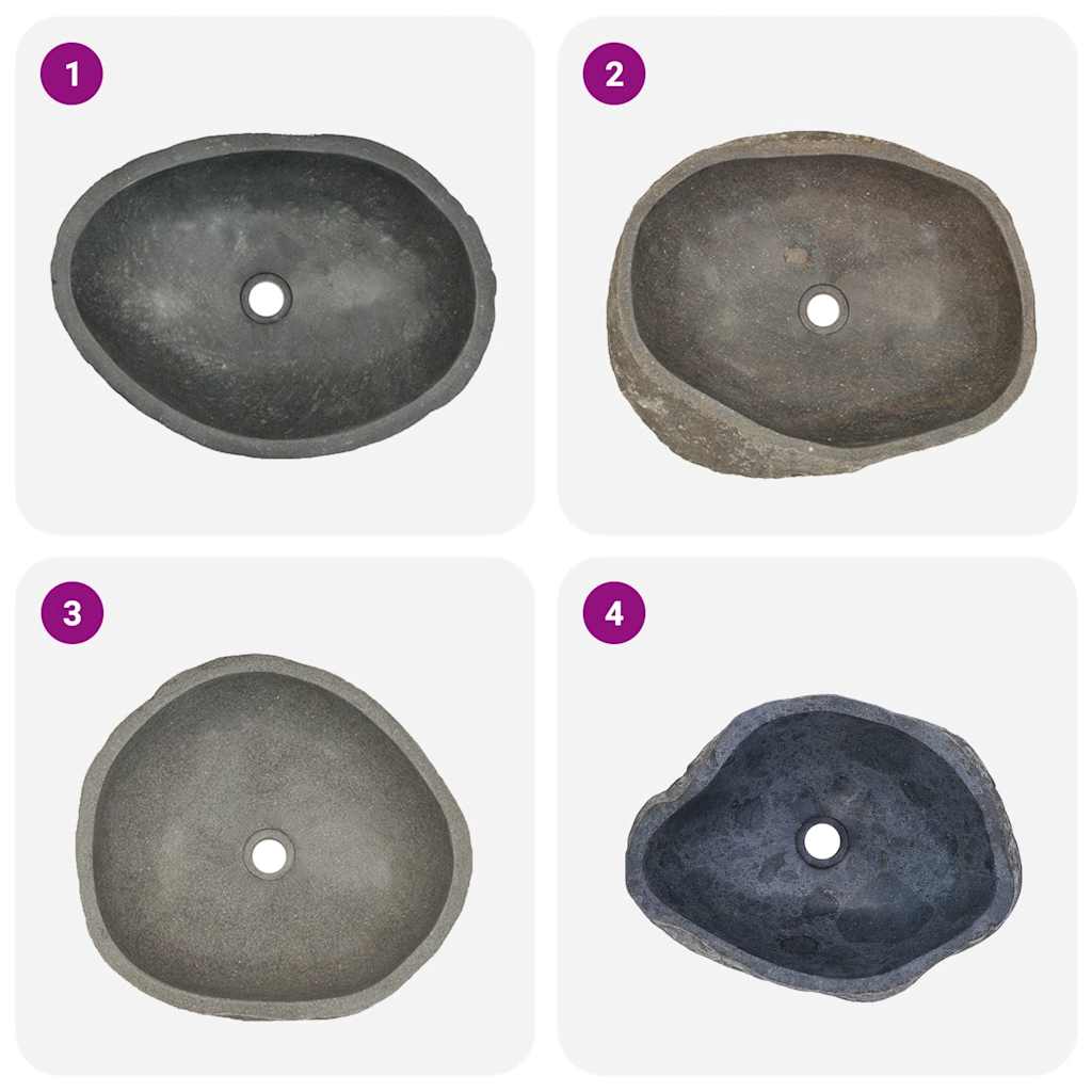 Waschbecken Flussstein Oval (29-38)x(24-31) cm