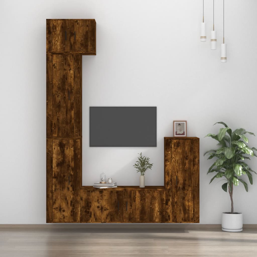 5-tlg. TV-Schrank-Set Weiß Holzwerkstoff