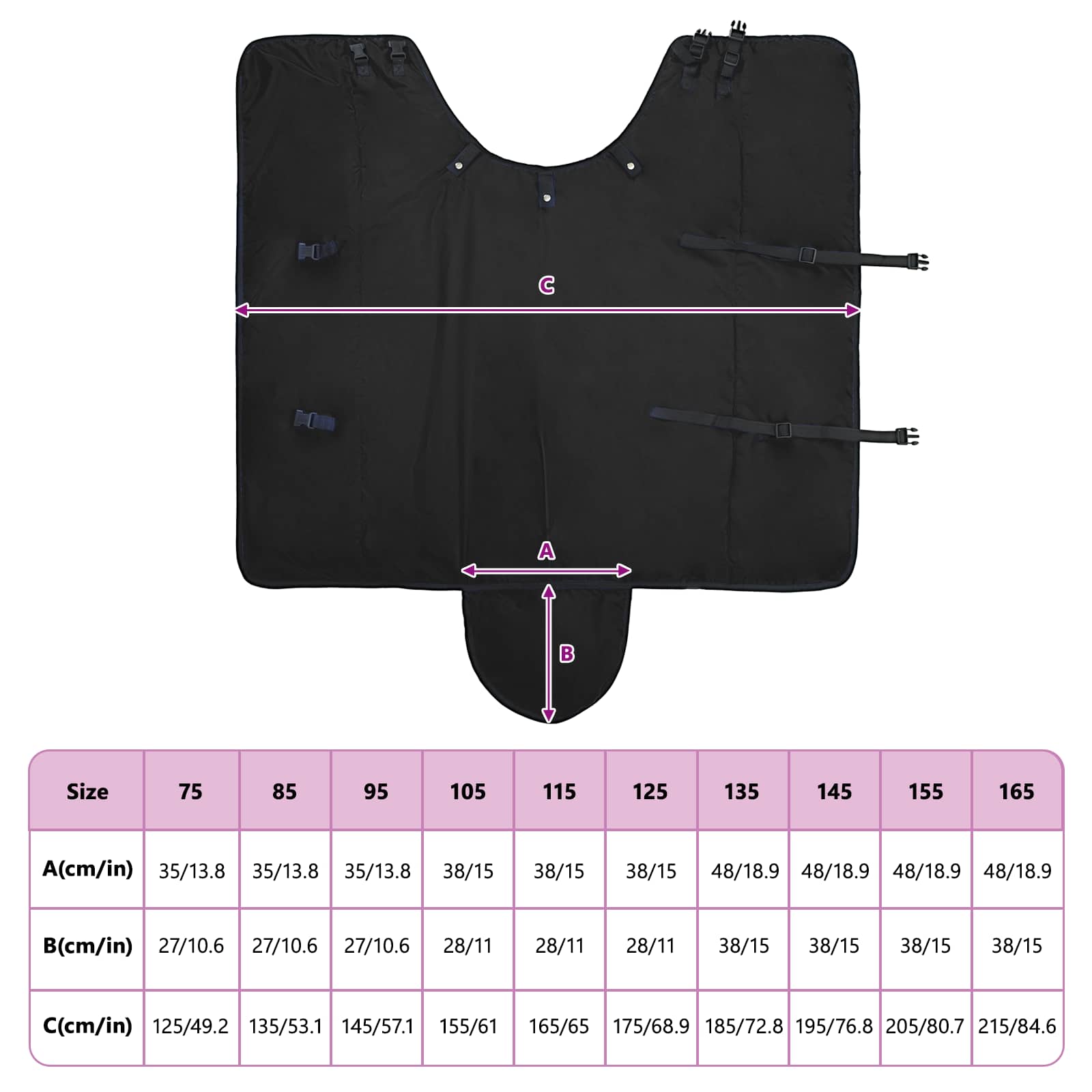 Pferdedecke Dunkelgrün und Schwarz 75 cm Polyester