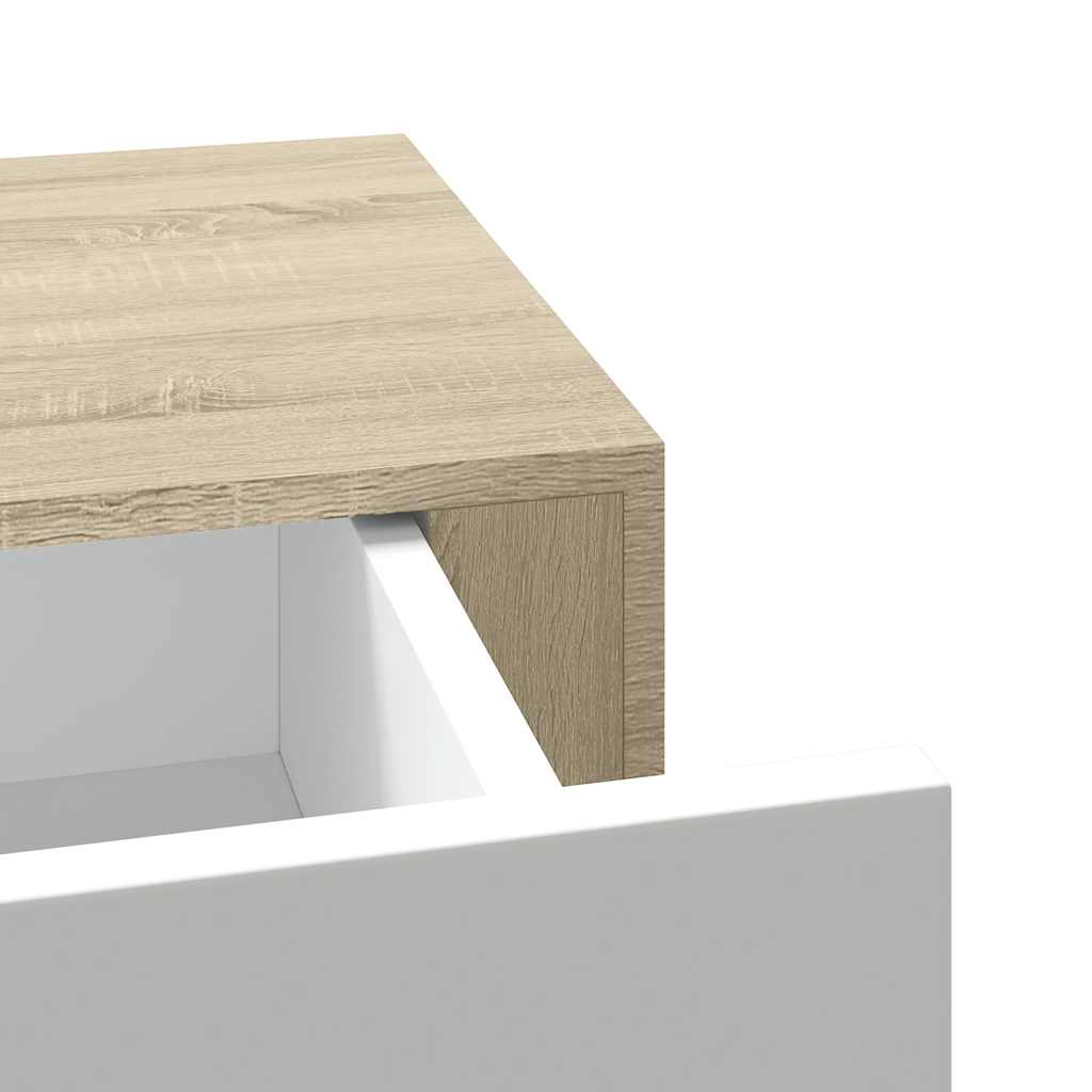 Wandregal mit Schublade Weiß 40x23,5x10 cm MDF