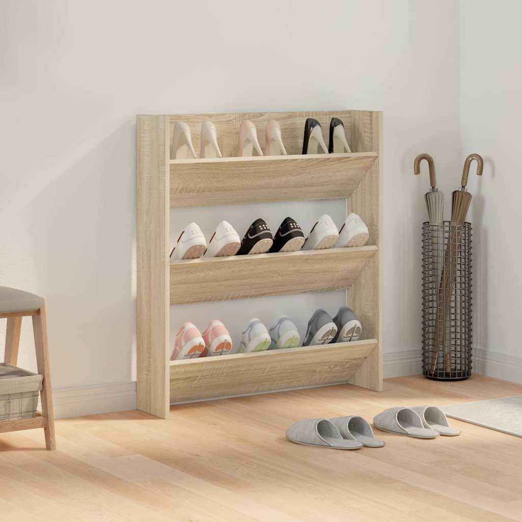 Wand-Schuhschränke 4 Stk. Weiß 60x18x60 cm Holzwerkstoff