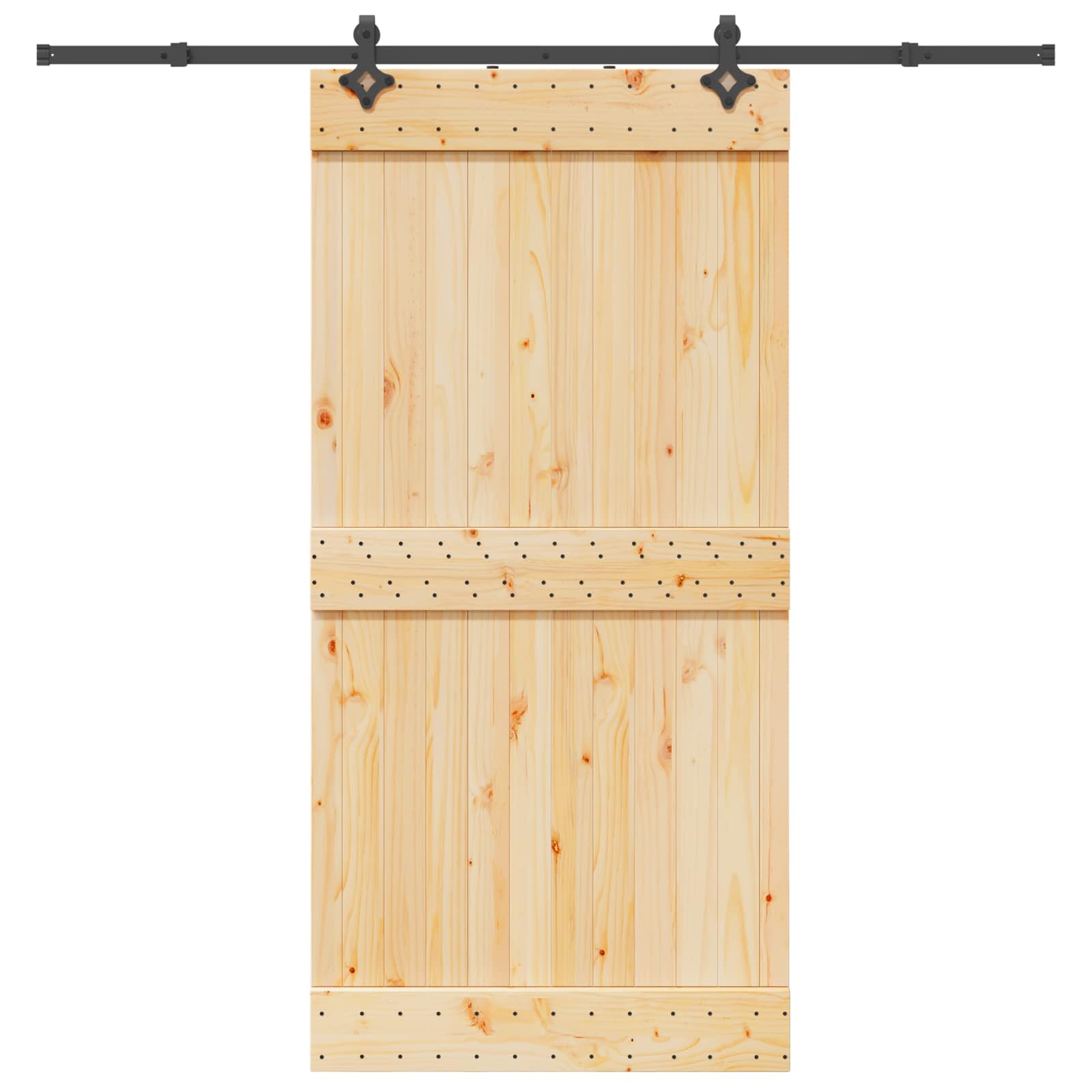 Schiebetür NARVIK Natürlich und Schwarz 70 x 210 cm (152,5 cm)
