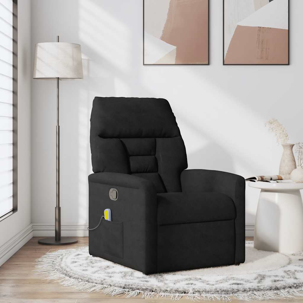 Massagesessel Elektrisch Dunkelgrau Mikrofasergewebe