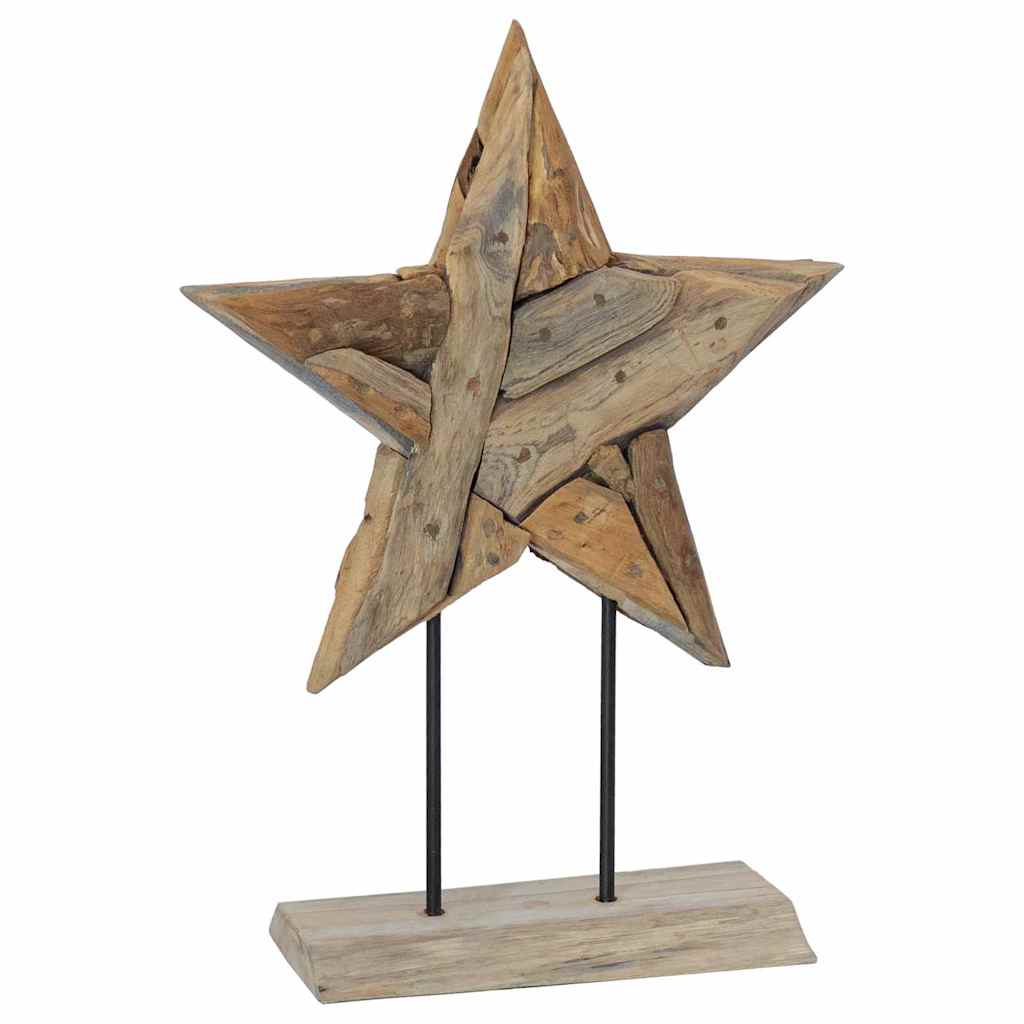 Weihnachtsstern Braun 31 x 15 x 46 cm Massivholz Teak