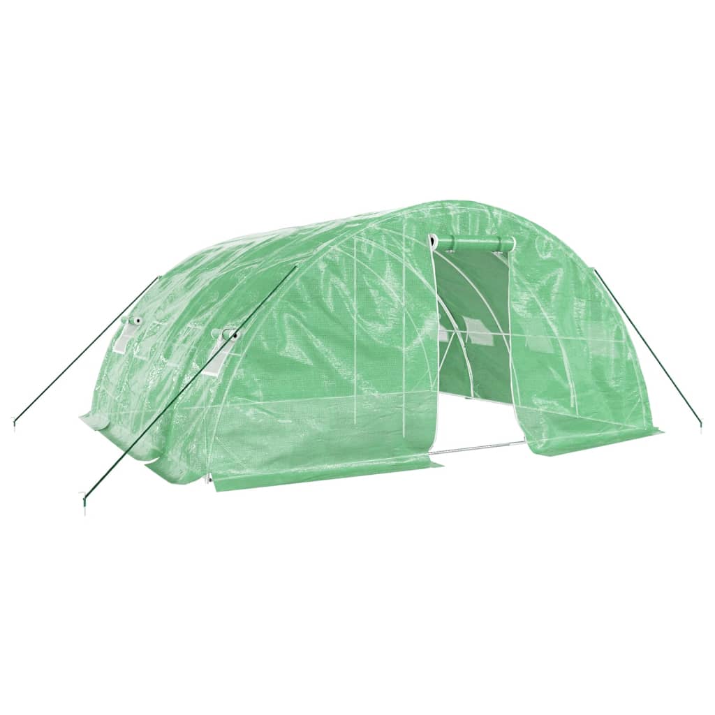 Gewächshaus mit Stahlrahmen Weiß 40 m² 8x5x2,3 m
