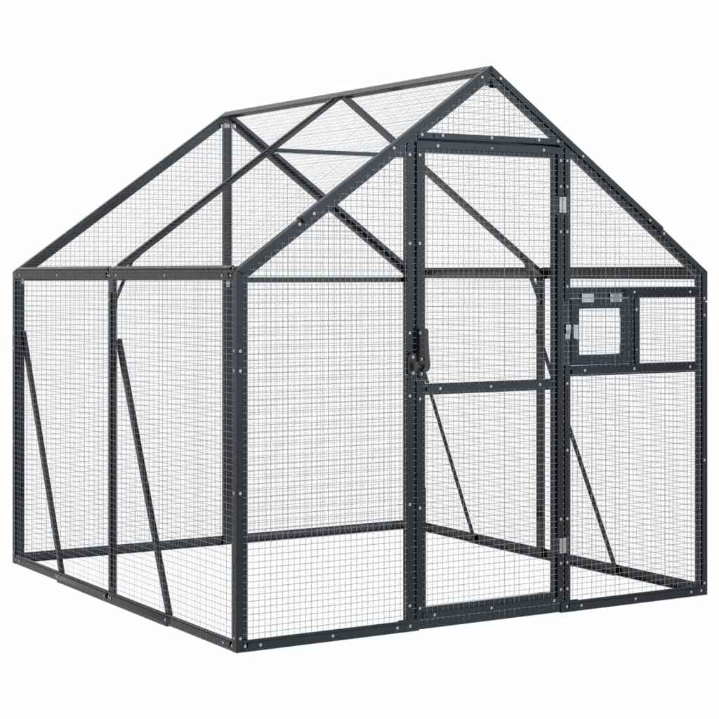 Voliere Anthrazit 179x100x185 cm Aluminium