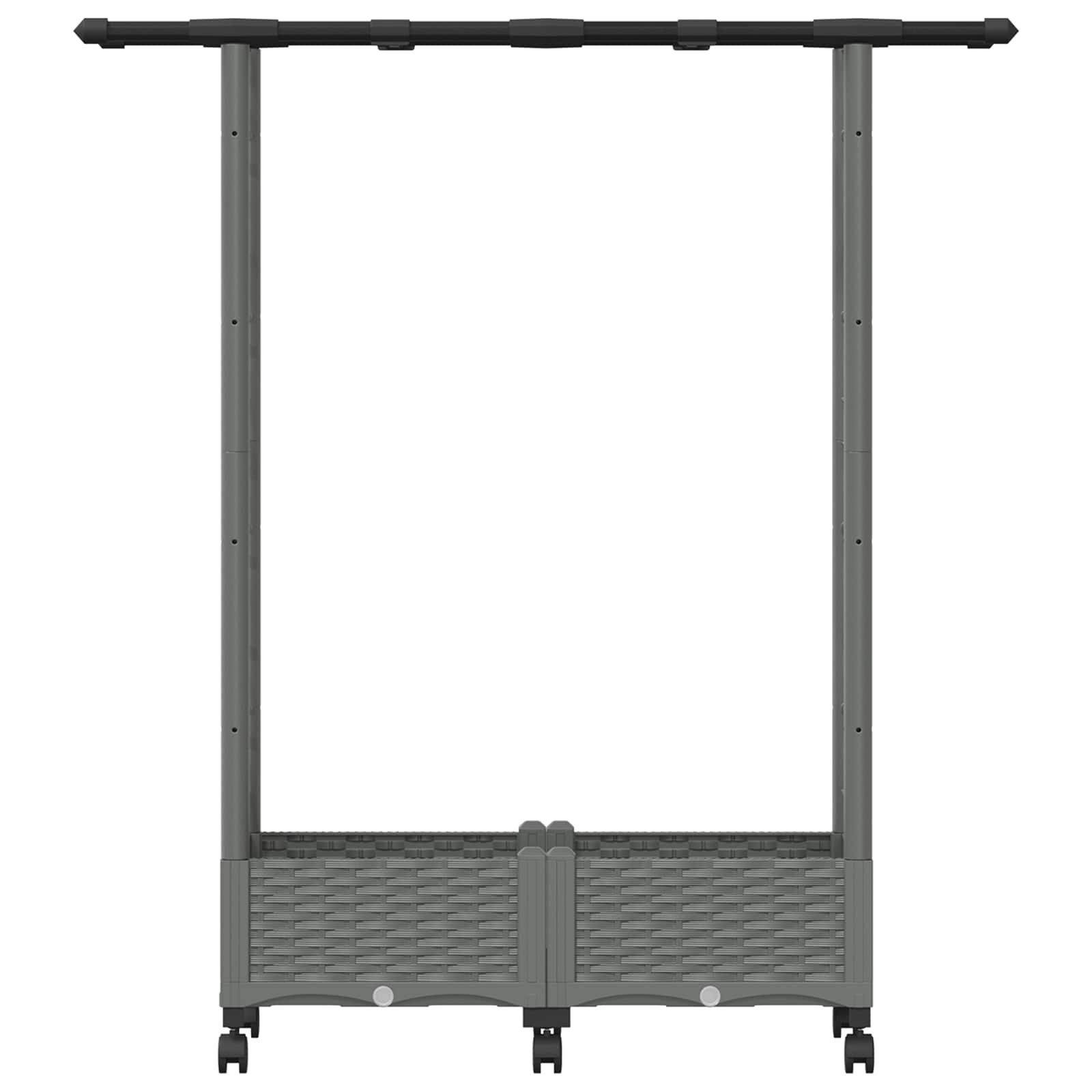 Hochbeet mit Rankgitter und Dach Braun 124 x 40 x 123 cm PP