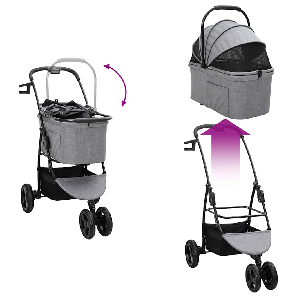 Faltbarer Haustierwagen Rosa 81 x 47 x 99 cm Polyester