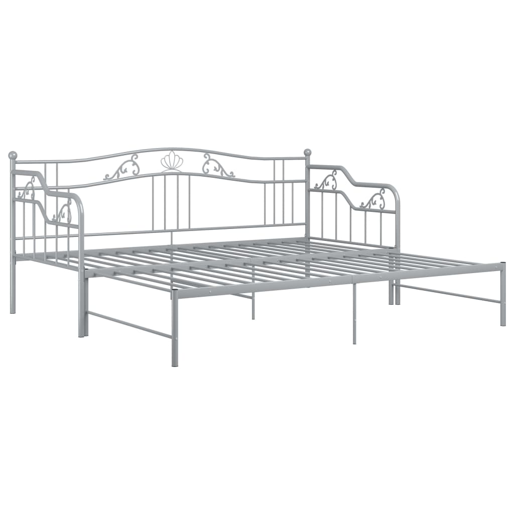 Ausziehsofa Bettgestell Schwarz Metall 90x200 cm