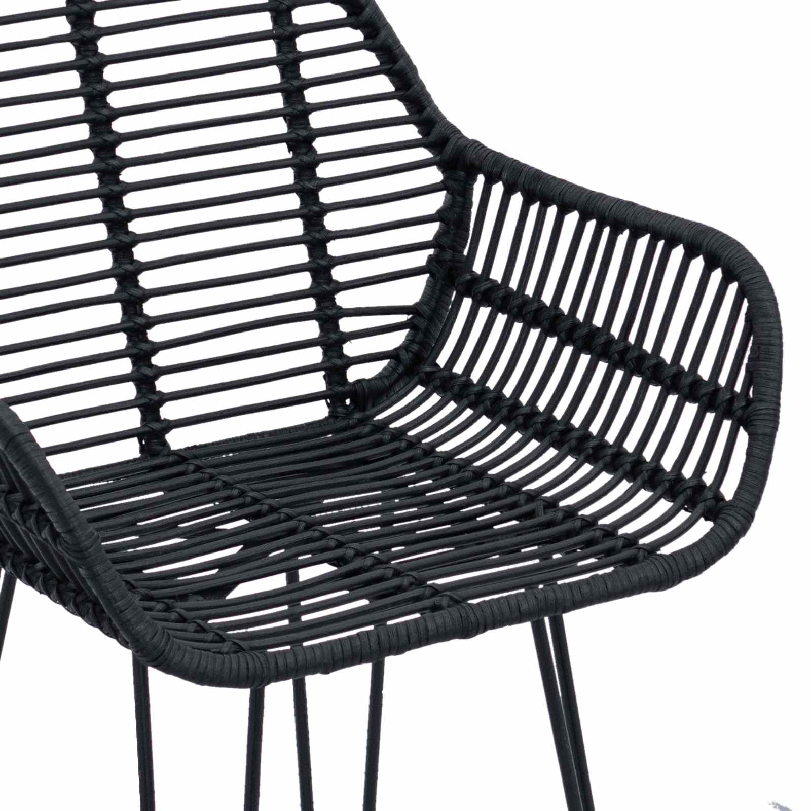 Barstuhl 2 pcs 55 x 52 x 92 cm Rattan und Eisen
