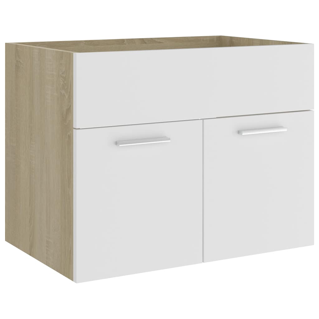 2-tlg. Badmöbel-Set Weiß Holzwerkstoff