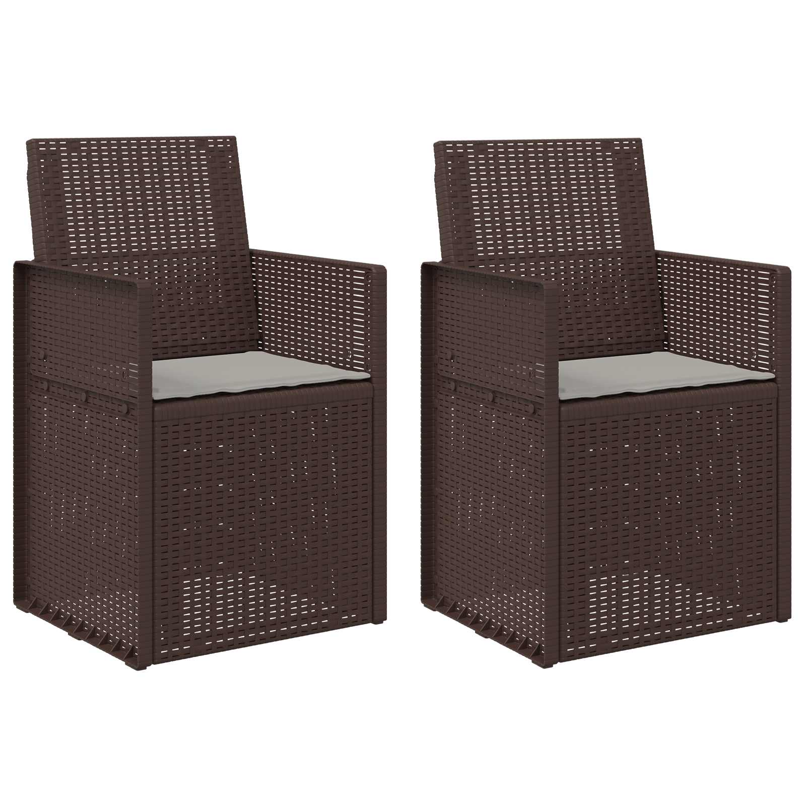 Garten Esszimmerstühle 2 pcs Weiß und Hellgrau PP
