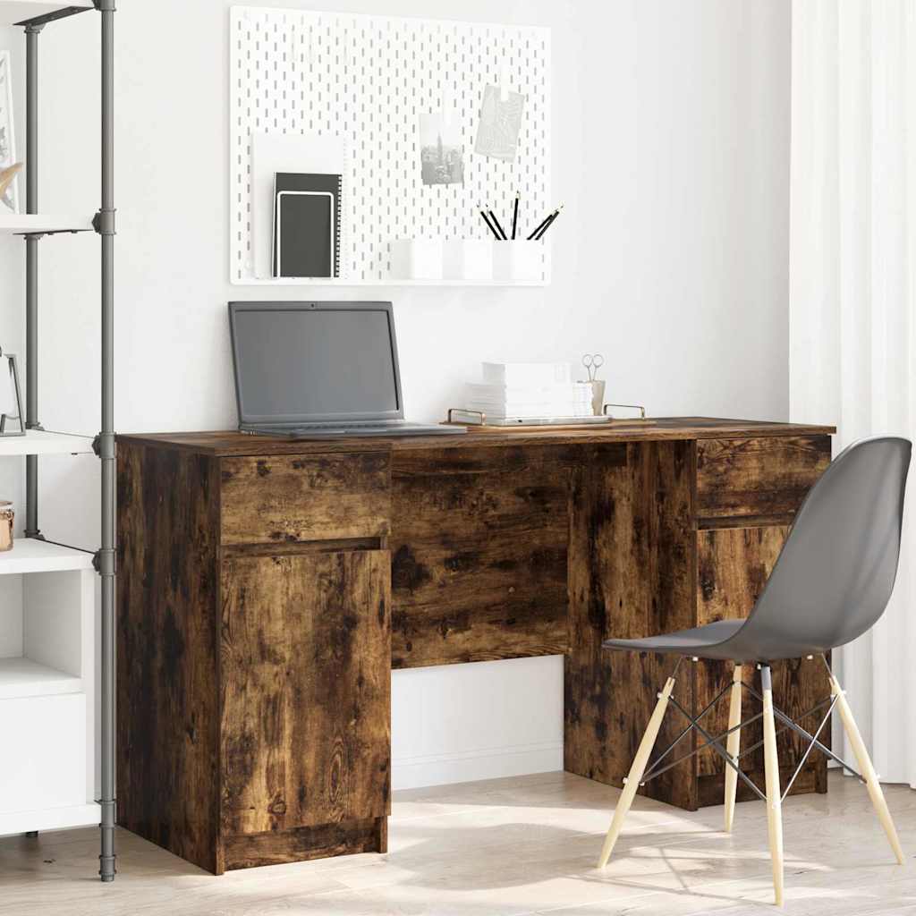 Schreibtisch mit Schubladen Weiß 140 x 49 x 76 cm Holzwerkstoff