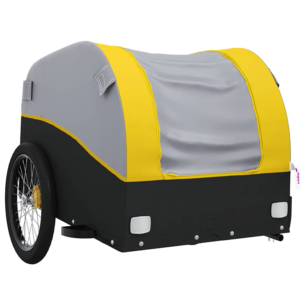 Fahrradanhänger Schwarz und Orange 30 kg Eisen