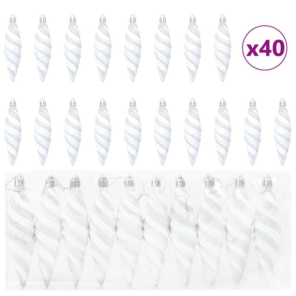 Weihnachtliche Spiralenform Kugel 40 pcs Silber Kunststoff