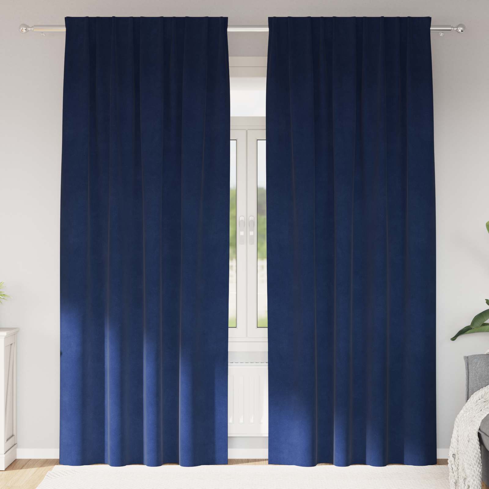 Verdunkelungsvorhänge 2 pcs Schwarz 140 x 140 cm Samt