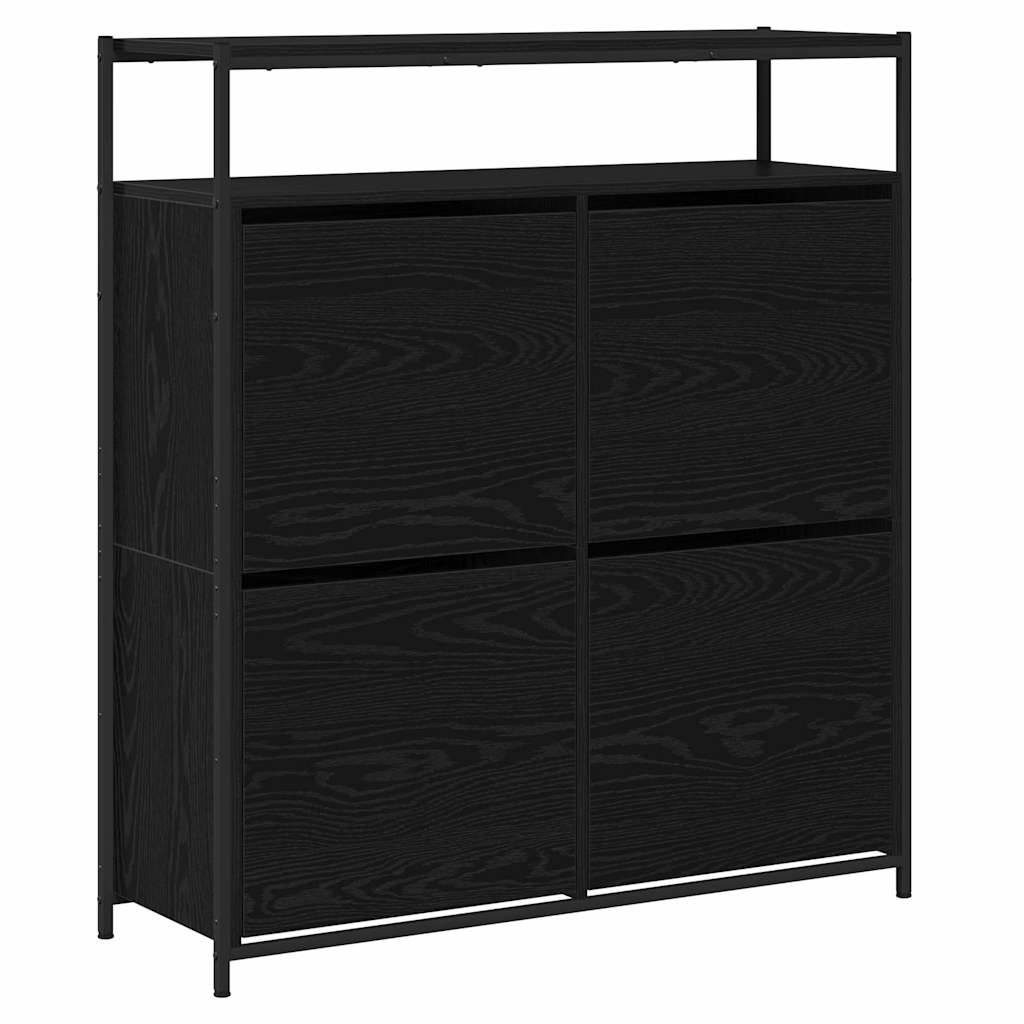 Schuhschrank mit 4 Klappen Sonoma-Eiche 100x34x112 cm
