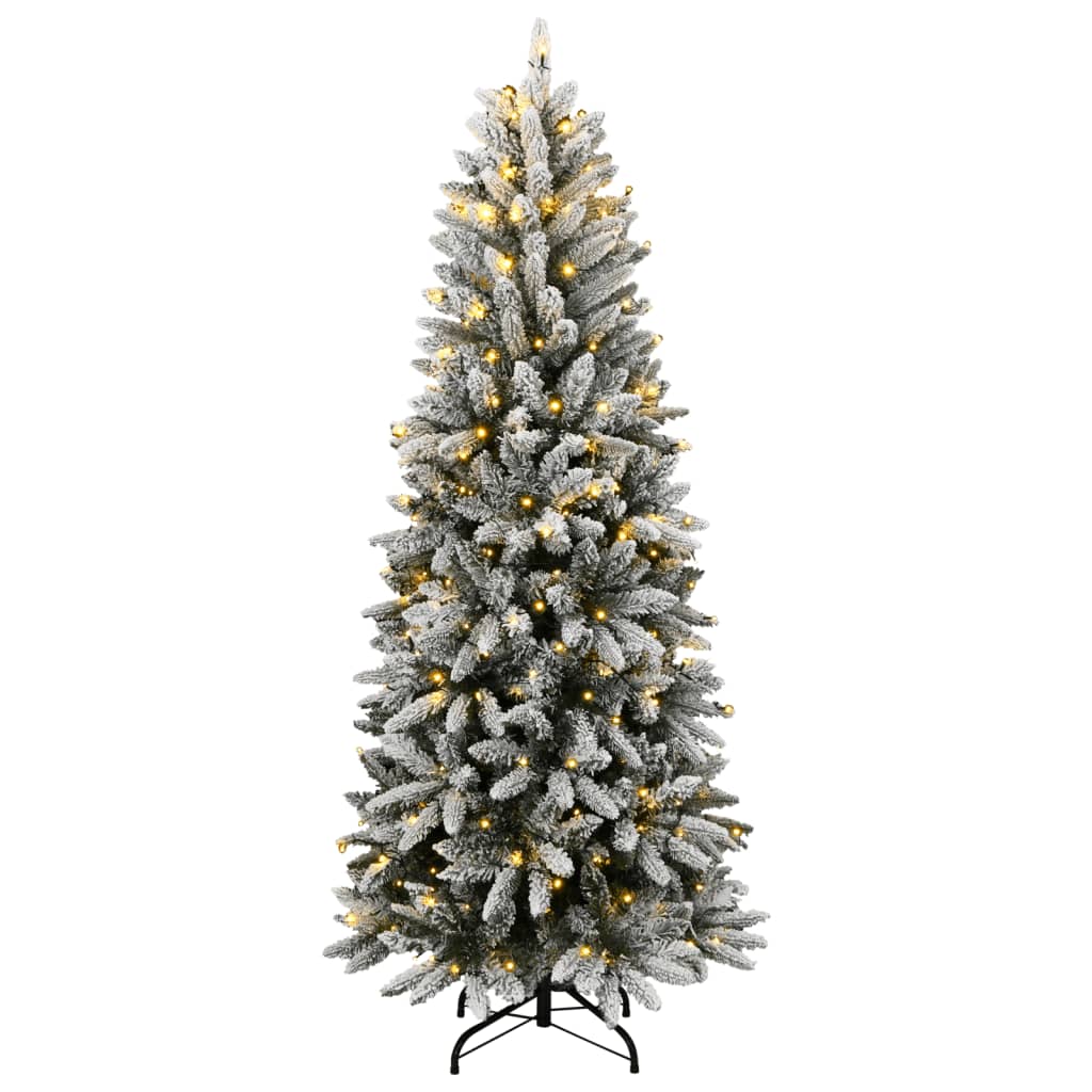 Künstlicher Weihnachtsbaum mit 150 LEDs mit Ständer Weiß 120 cm