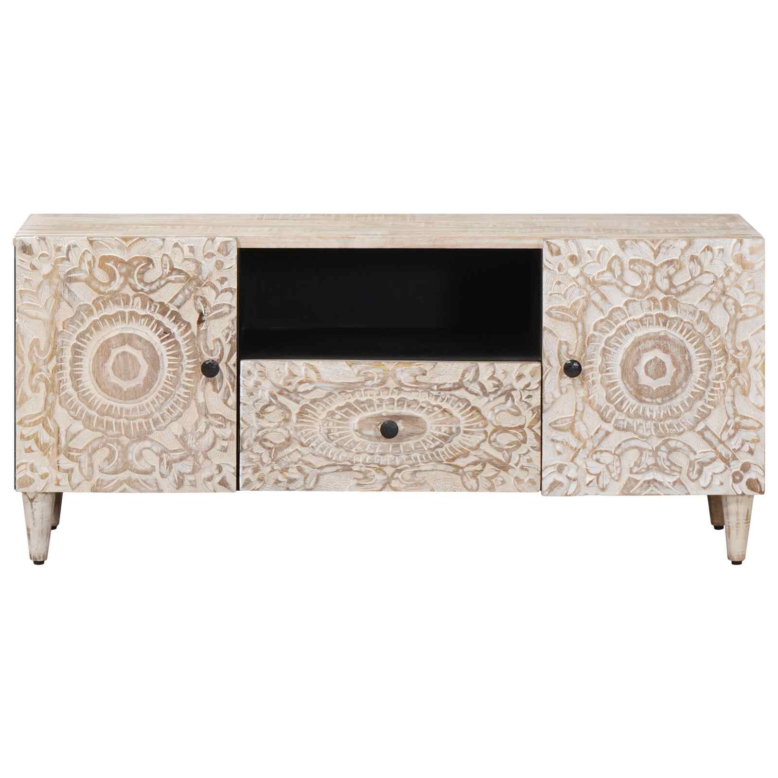 TV-Schränk mit Tür Braun 105 x 33,5 x 46 cm Massivholz Mango
