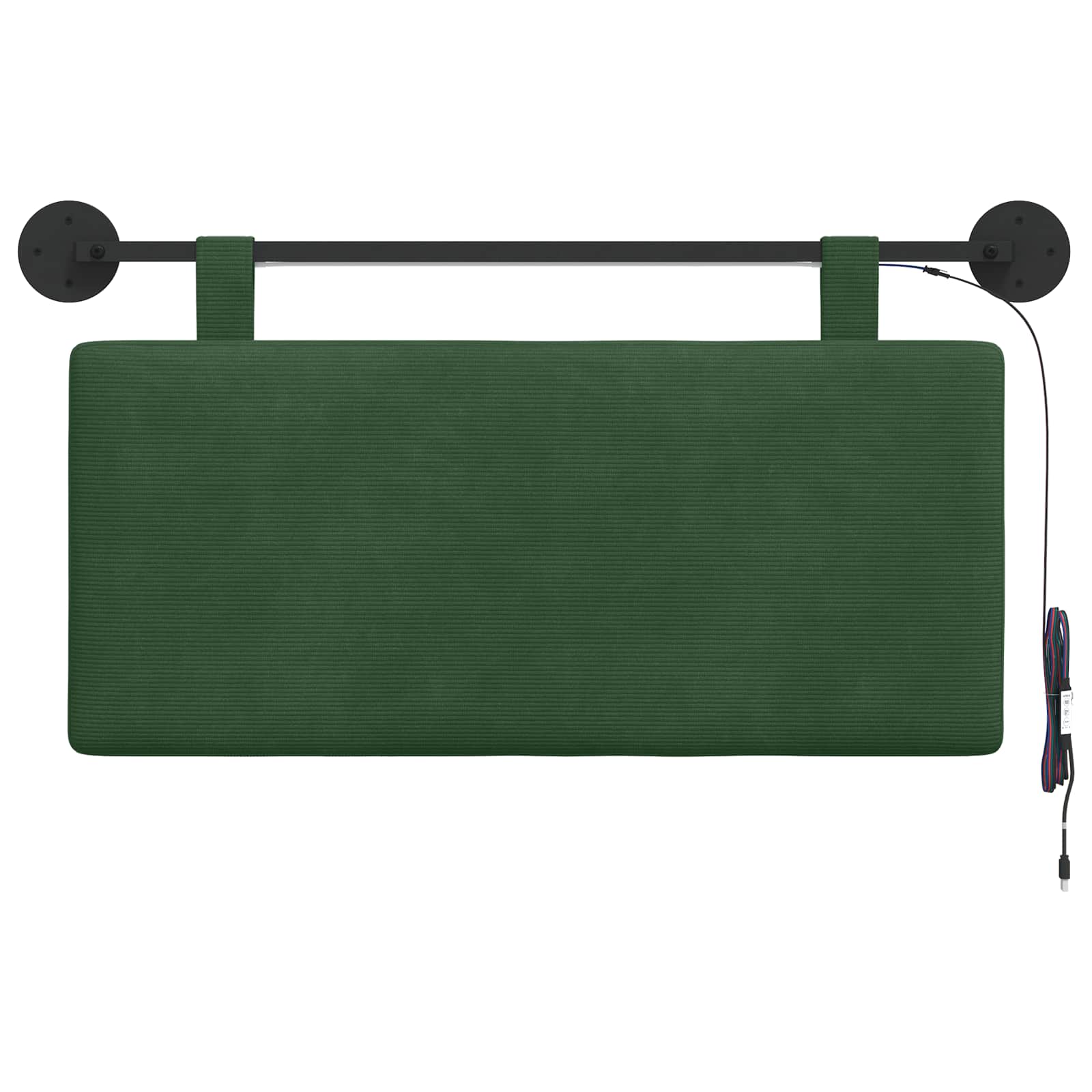 Hängendes Kopfteil Mit LED Licht Hellgrau Cordstoff