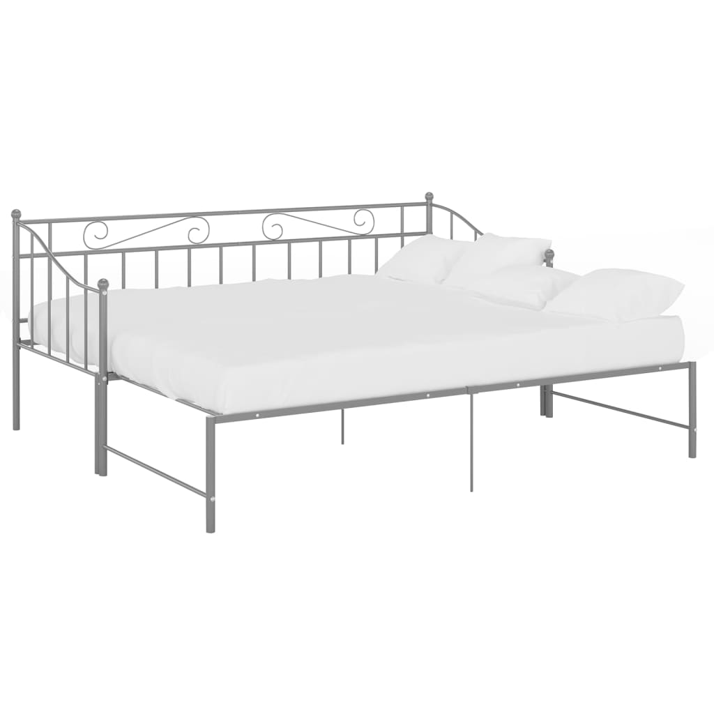 Ausziehsofa Bettgestell Schwarz Metall 90x200 cm