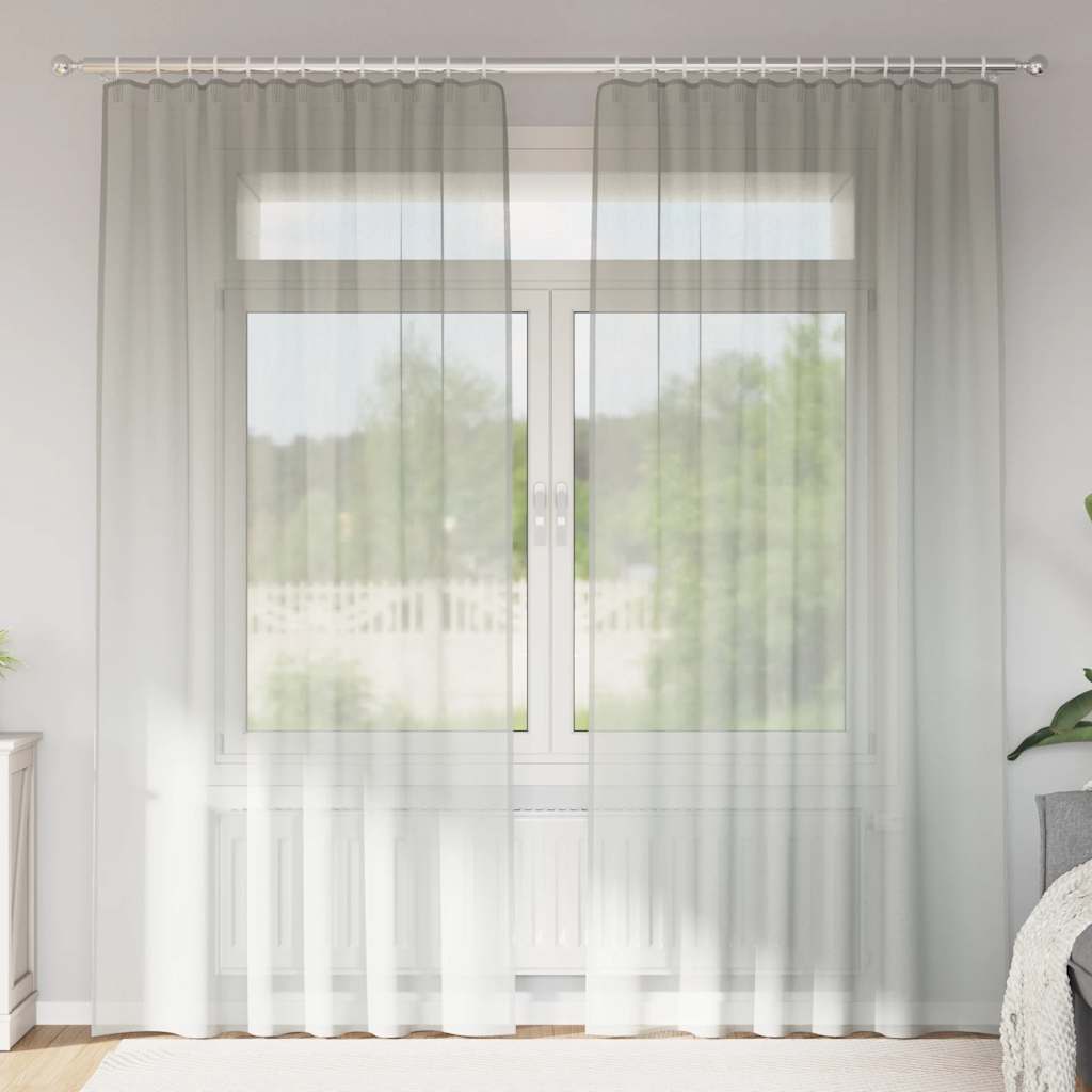 Voile Vorhänge mit Ösen 2 Stk. Apfelgrün 140x140 cm