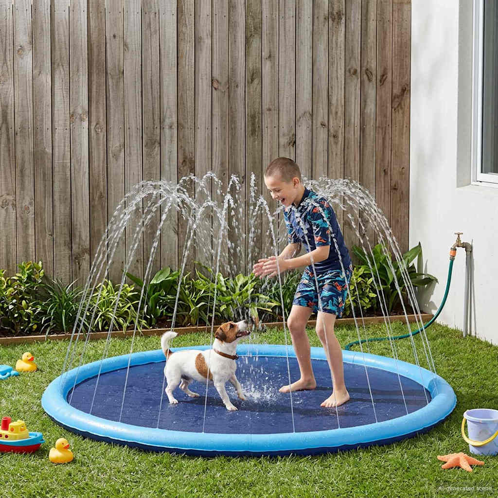 Planschbecken für Kinder und Hunde Blau Ø150 x 10 cm PVC