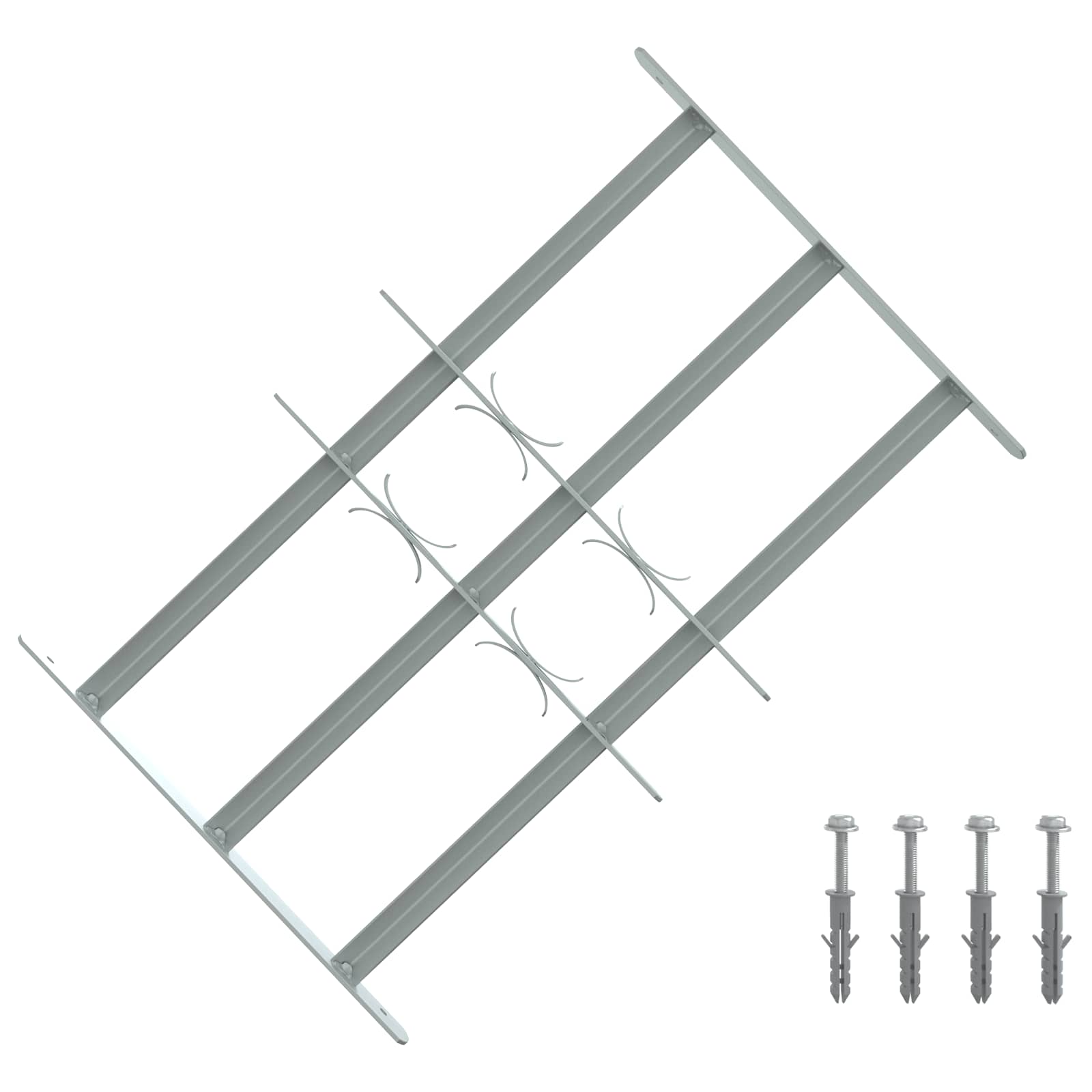 Fenstergitter Verstellbar mit 3 Querstäben 500-650 mm