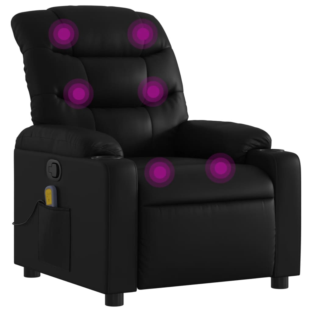Massage-Relaxsessel, Kunstleder, Schwarz