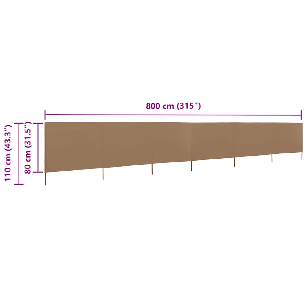 3-teiliges Windschutzgewebe 400 x 120 cm Weiß