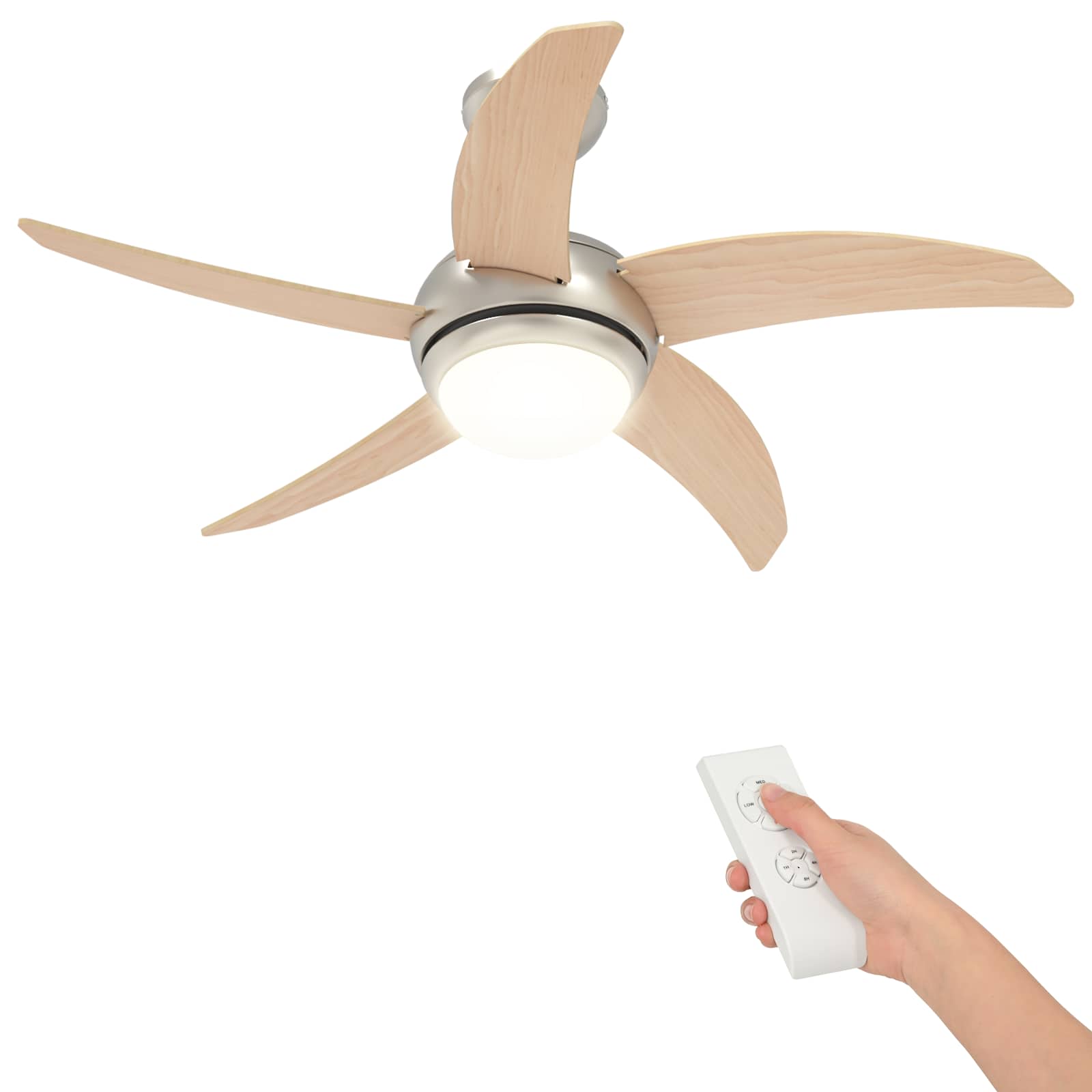 Deckenventilator mit Licht und Fernbedienung Ø 130 cm Weiß