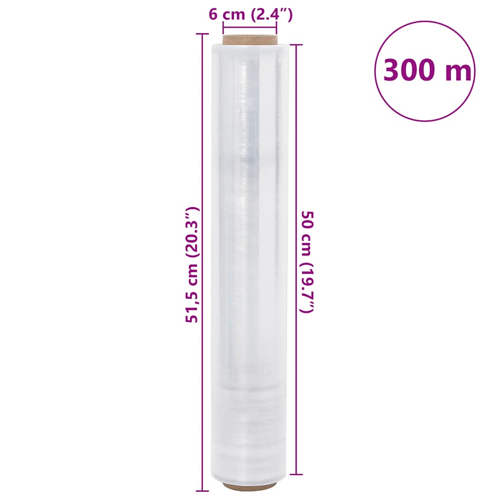 Stretchfolie 2 Stk. Transparent 17 μm 50 cm x 150 m