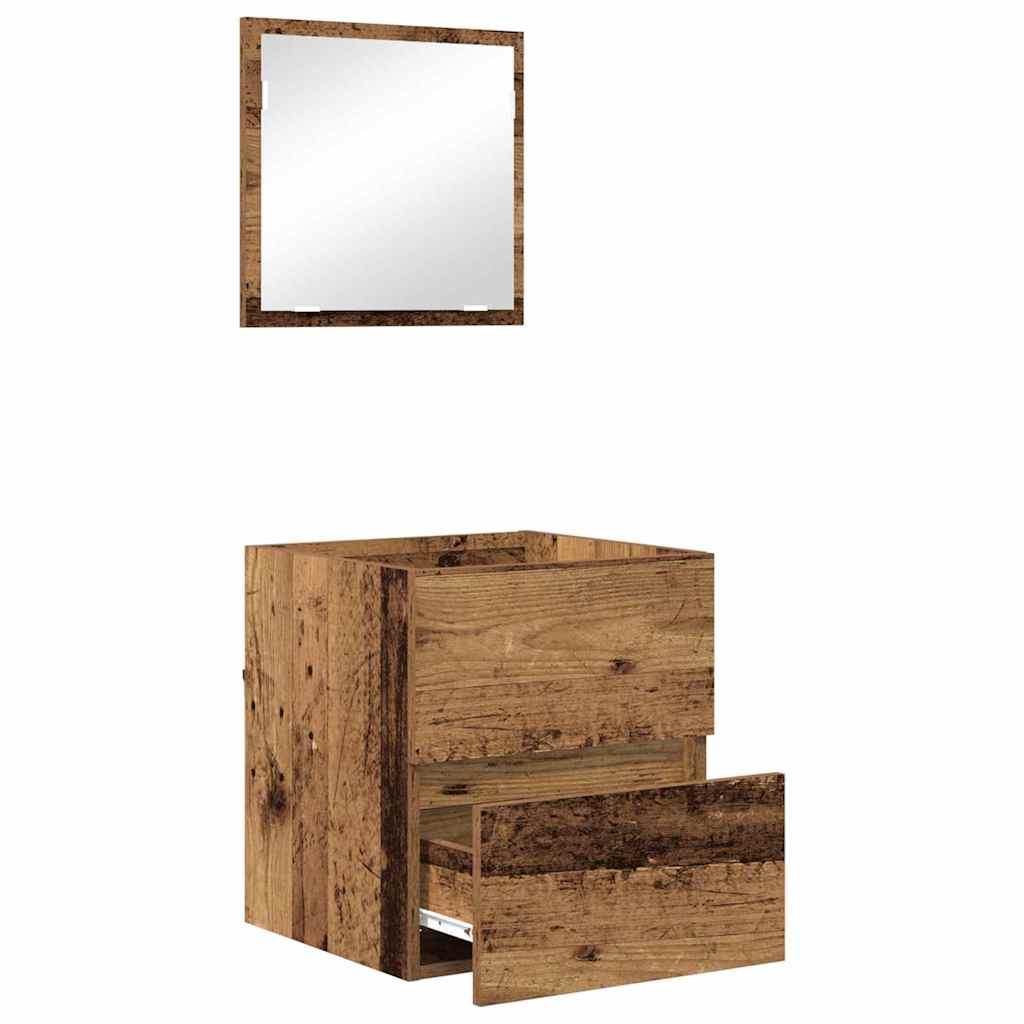 Badschrank mit Spiegel Weiß Holzwerkstoff