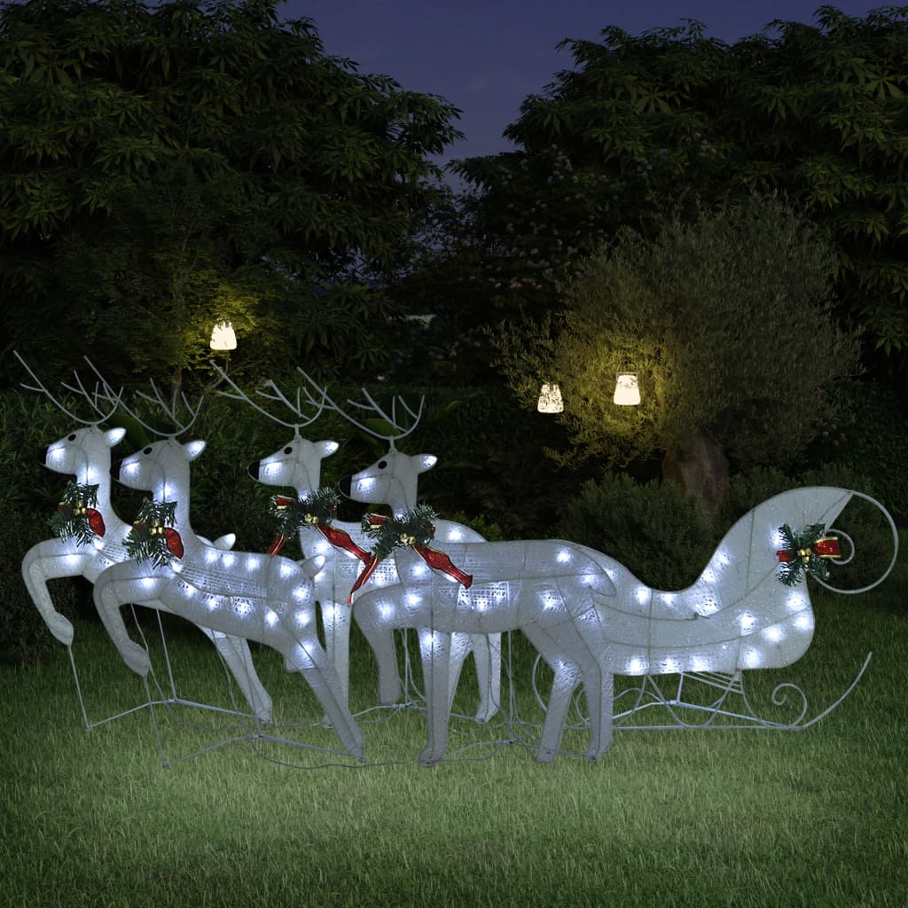 Weihnachtsdeko Rentier & Schlitten 60 LEDs Outdoor Golden