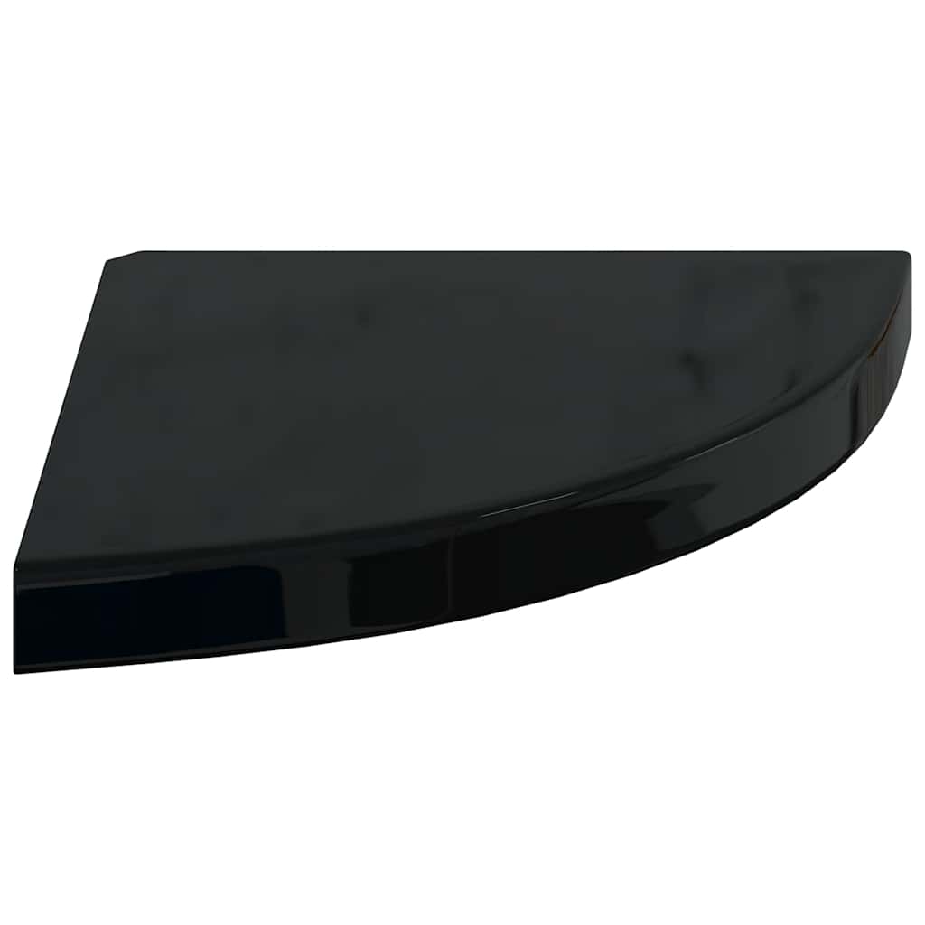 Schwebende Eckregale 2 Stk. Hochglanz-Weiß 25x25x3,8 cm MDF