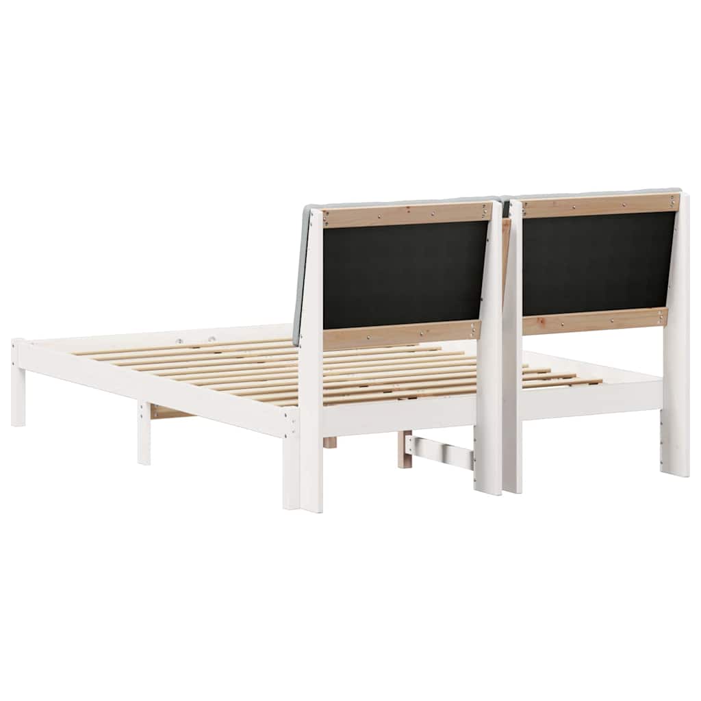 Bettgestell Braun und hellgrau 200 x 200 cm Massivholz Kiefer
