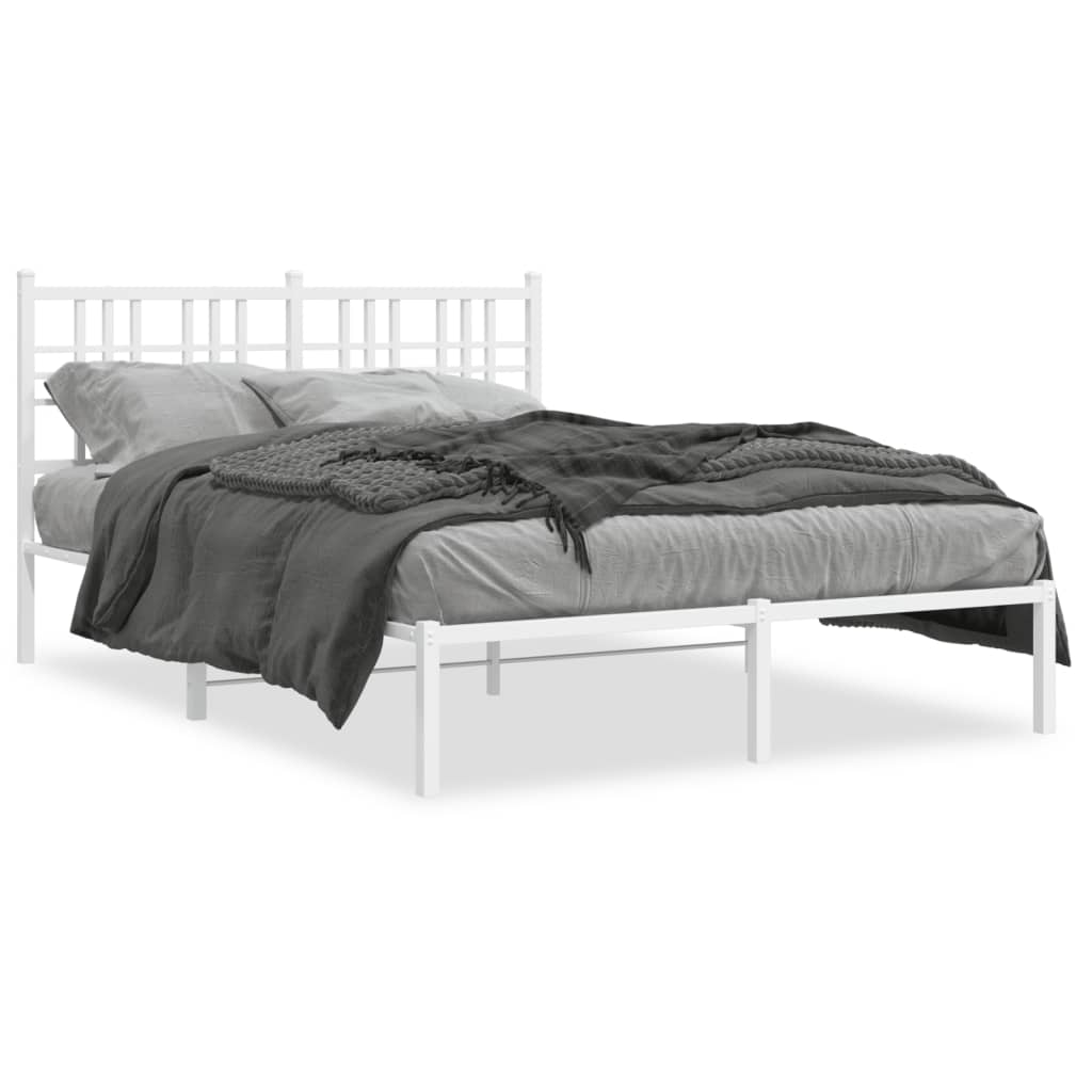 Bettgestell mit Kopf- und Fußteil Metall Schwarz 90x200 cm