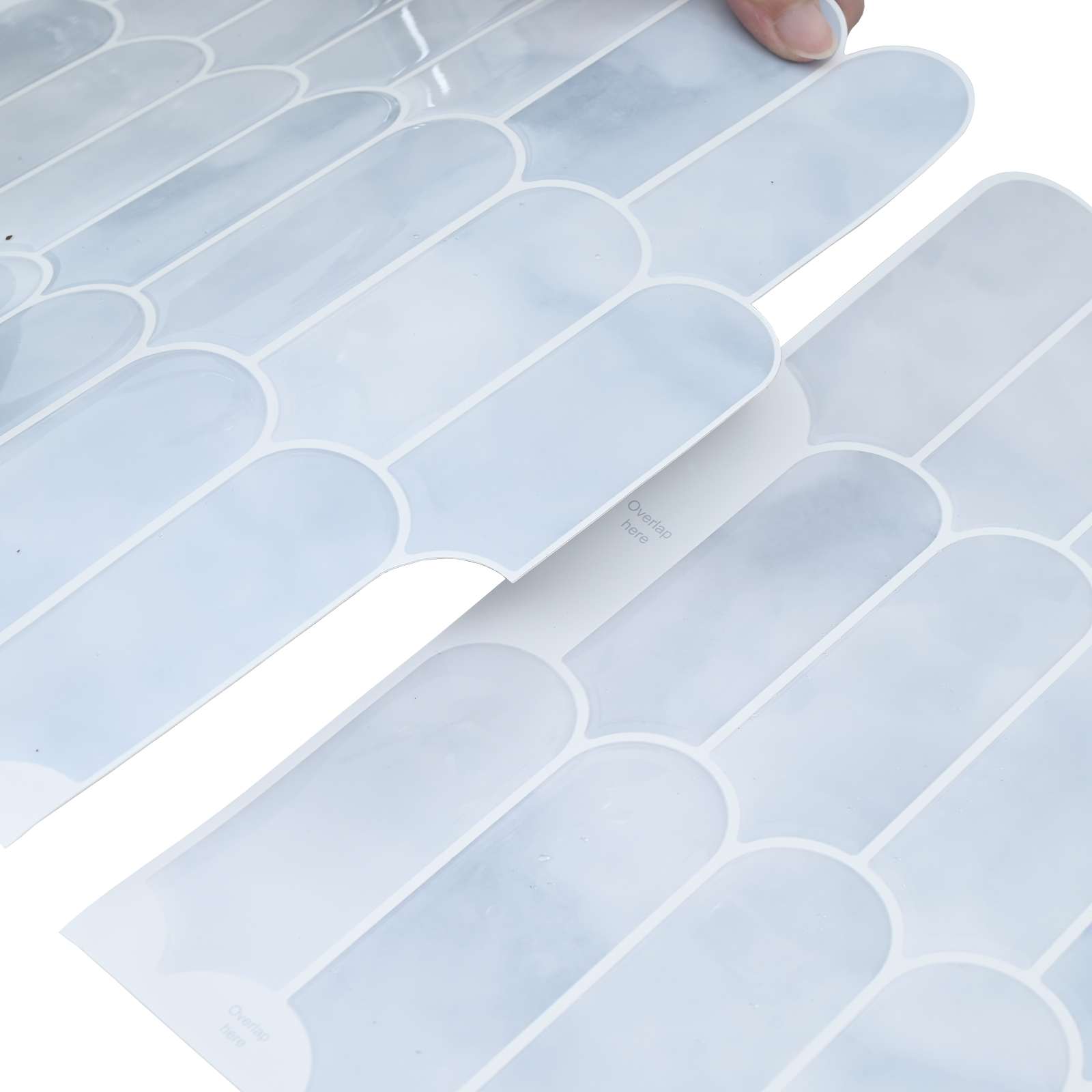 Federfliese 10 pcs Grau Marmor 30 x 30 cm Polyurethan und PET