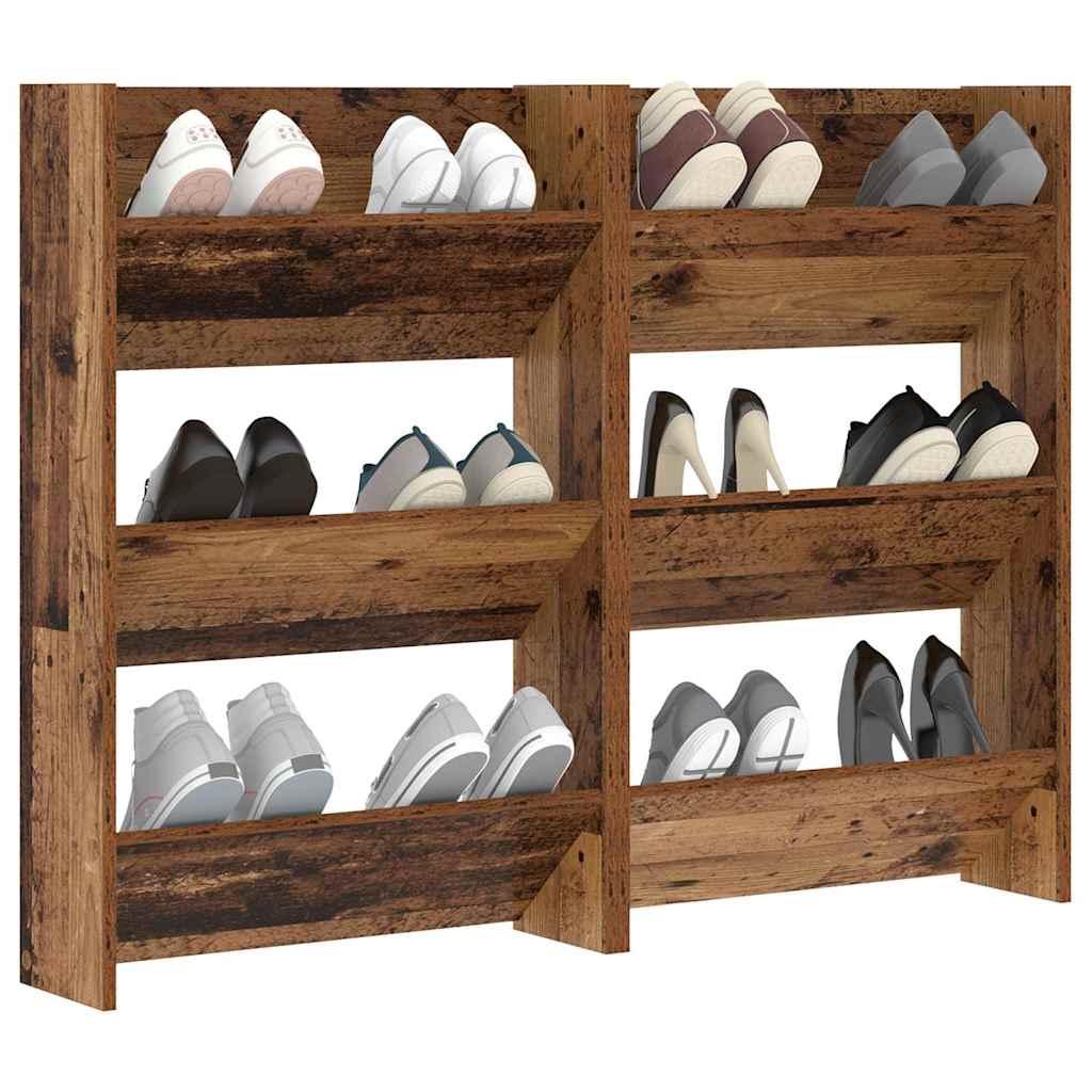 Wand-Schuhschränke 4 Stk. Weiß 60x18x60 cm Holzwerkstoff