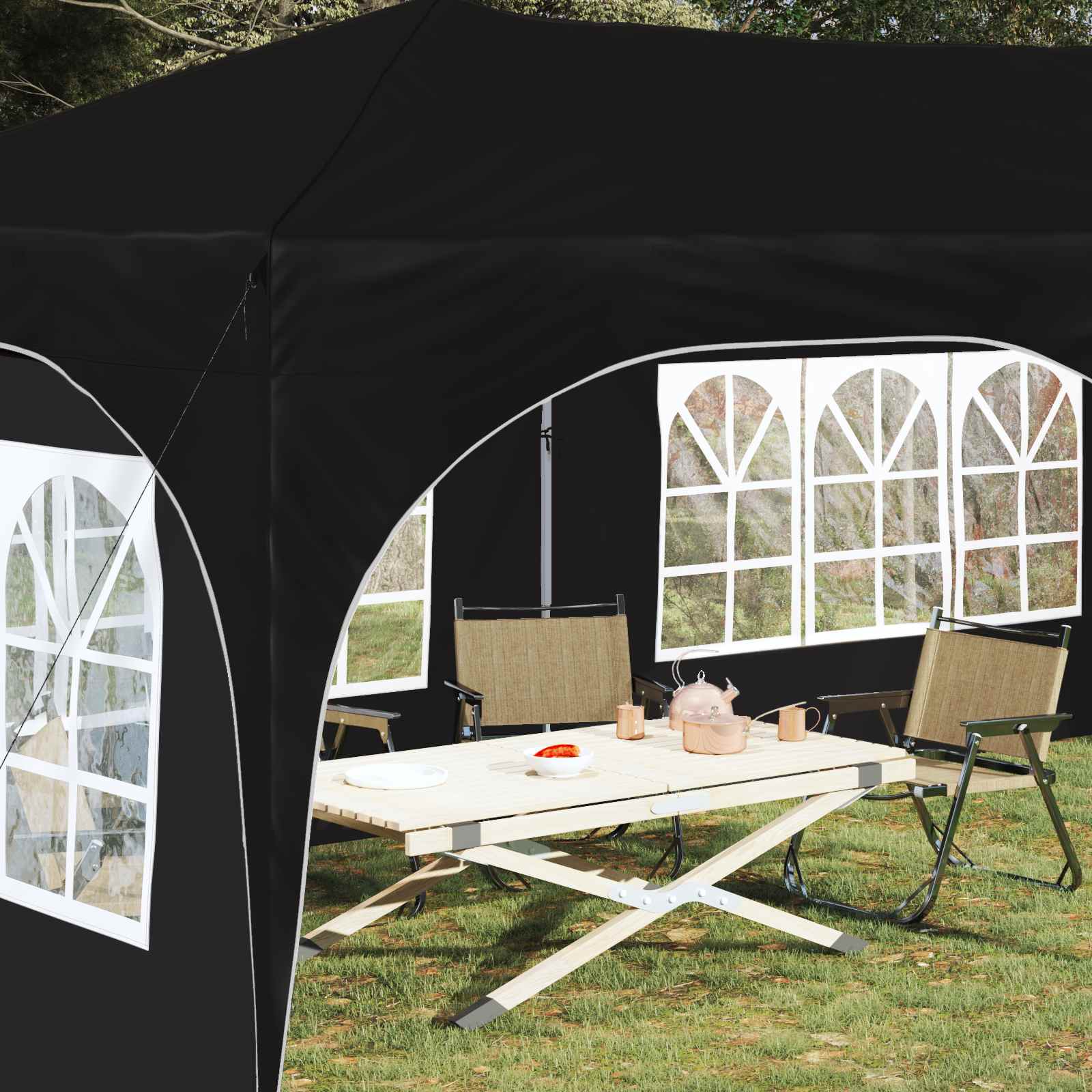 Pop-up Partyzelt 575 x 288 x 245 cm Creme Oxford-Stoff